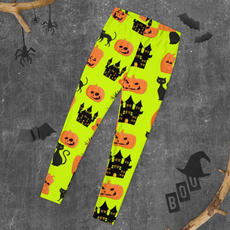 Halloween Witches Skull Pumpkin halloween spirit Leggings - Image 4