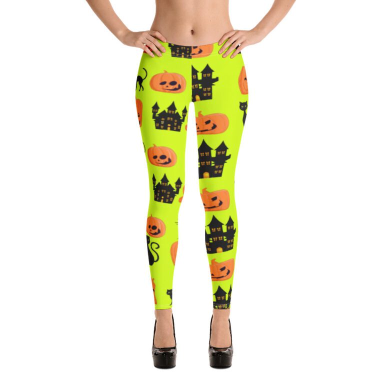 Halloween Witches Skull Pumpkin halloween spirit Leggings - Image 6