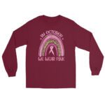 In October We Wear Pink Leopard Breast Cancer Awareness Long Sleeve Shirt