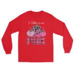 In October We Wear Pink Ribbon Leopard Pumpkin Breast Cancer  Long Sleeve Shirt