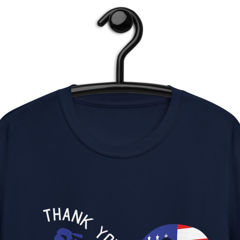 Funny Thank You Veterans Day American Flag Heart Military Army T-Shirt! - Image 4