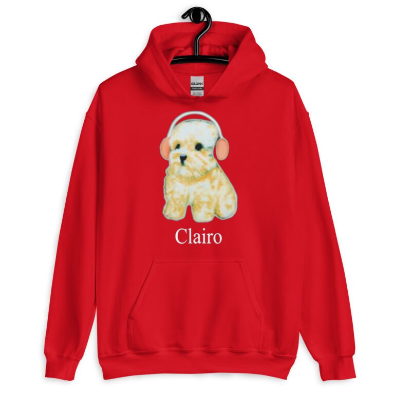 Clairo dog hoodie - Clairo dog with headphones puppy Unisex Hoodie - Image 4