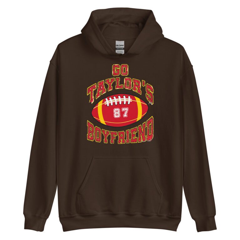 Go Taylor's Boyfriend Hoodie, Chiefs Shirt for Women, Chiefs Fan Hoodie, Swift Hoodie, Taylor Shirt Unisex Hoodie - Image 5