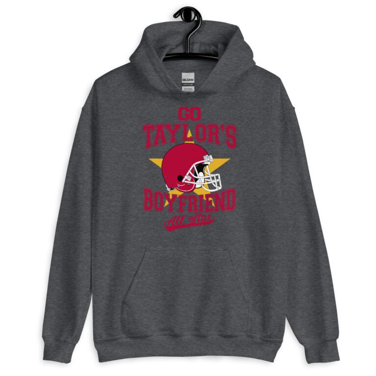 Go Taylor's Boyfriend Hoodie, Chiefs Shirt for Women, Chiefs Fan Hoodie, Swift Hoodie, Taylor Shirt Unisex Hoodie - Image 9