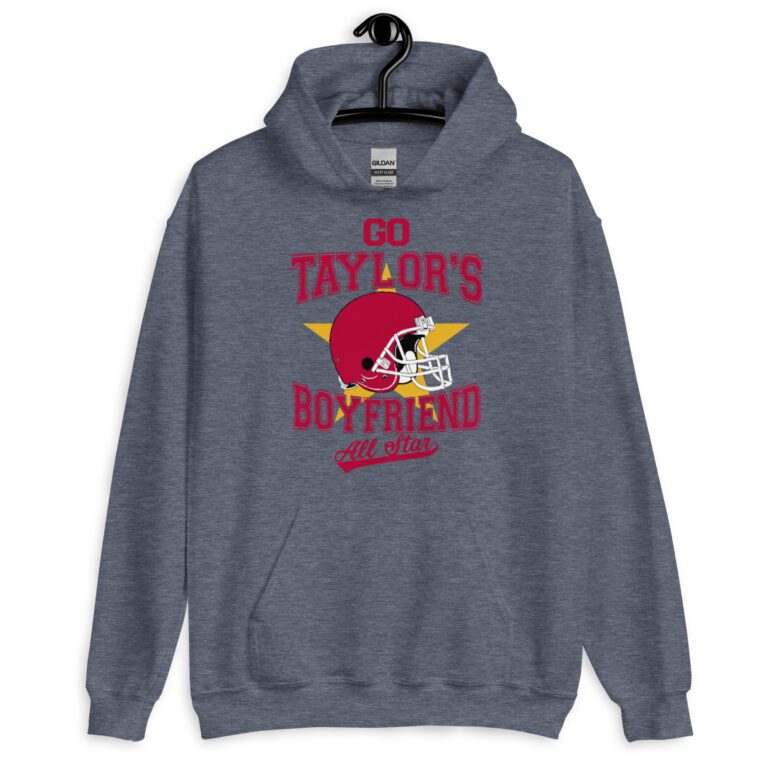Go Taylor's Boyfriend Hoodie, Chiefs Shirt for Women, Chiefs Fan Hoodie, Swift Hoodie, Taylor Shirt Unisex Hoodie - Image 12
