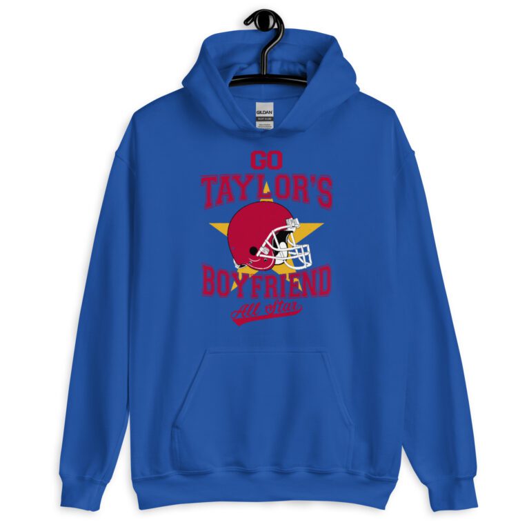 Go Taylor's Boyfriend Hoodie, Chiefs Shirt for Women, Chiefs Fan Hoodie, Swift Hoodie, Taylor Shirt Unisex Hoodie - Image 10