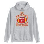 Go Taylor's Boyfriend Hoodie, Chiefs Shirt for Women, Chiefs Fan Hoodie, Swift Hoodie, Taylor Shirt Unisex Hoodie