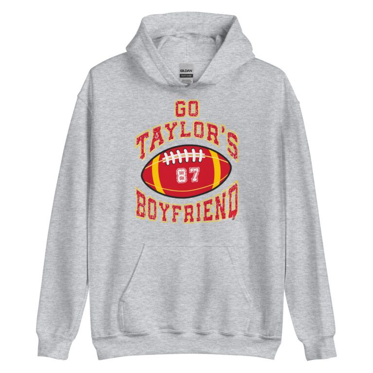 Go Taylor's Boyfriend Hoodie, Chiefs Shirt for Women, Chiefs Fan Hoodie, Swift Hoodie, Taylor Shirt Unisex Hoodie - Image 11
