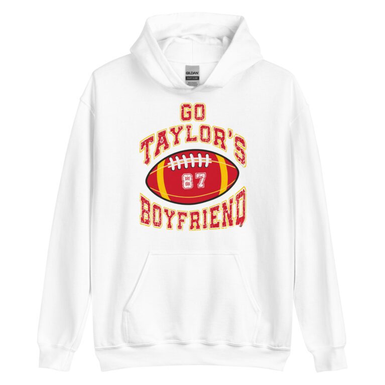 Go Taylor's Boyfriend Hoodie, Chiefs Shirt for Women, Chiefs Fan Hoodie, Swift Hoodie, Taylor Shirt Unisex Hoodie
