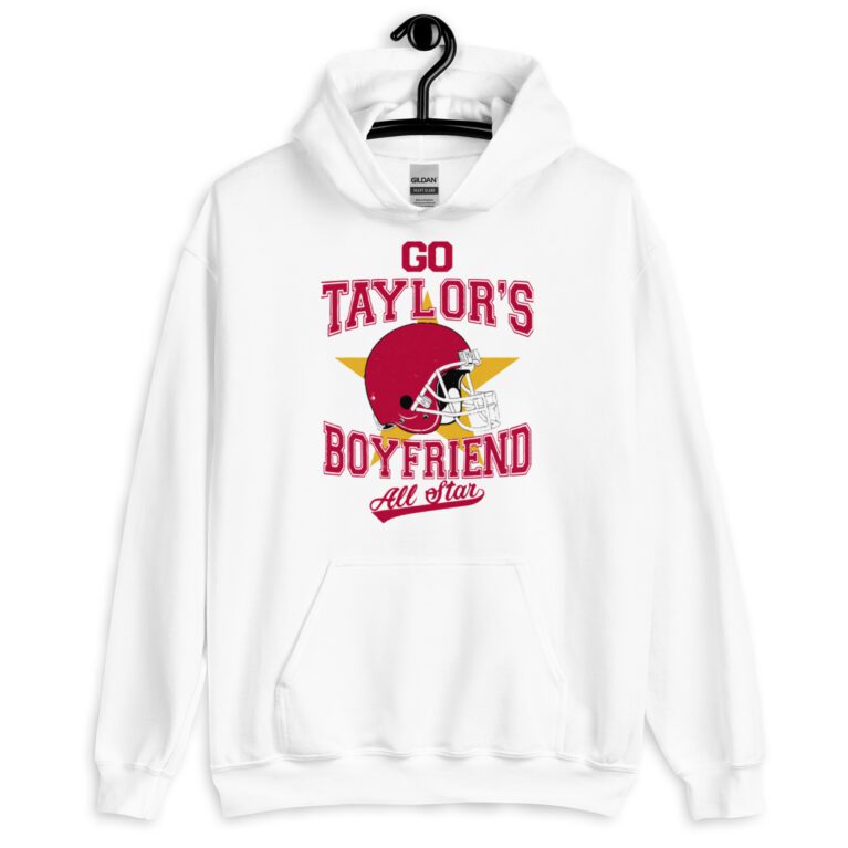 Go Taylor's Boyfriend Hoodie, Chiefs Shirt for Women, Chiefs Fan Hoodie, Swift Hoodie, Taylor Shirt Unisex Hoodie