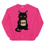 Nope Not Today Cat Sweatshirt – Cute Black Cat Mom Tee for Women