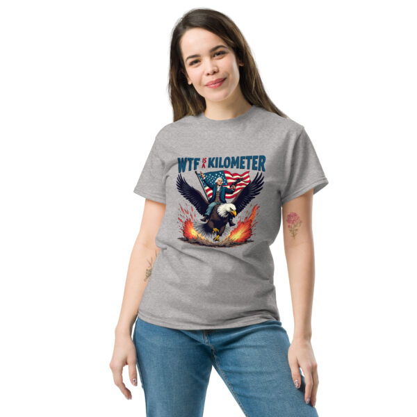 Funny WTF Is A Kilometer 4th Of July T-shirt – Perfect Patriotic Humor Tee - Image 4