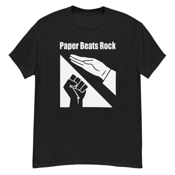 Paper Beats Rock Funny Hand Game T-Shirt
