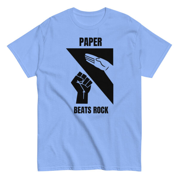 Paper Beats Rock Funny Hand Game T-Shirt - Image 5