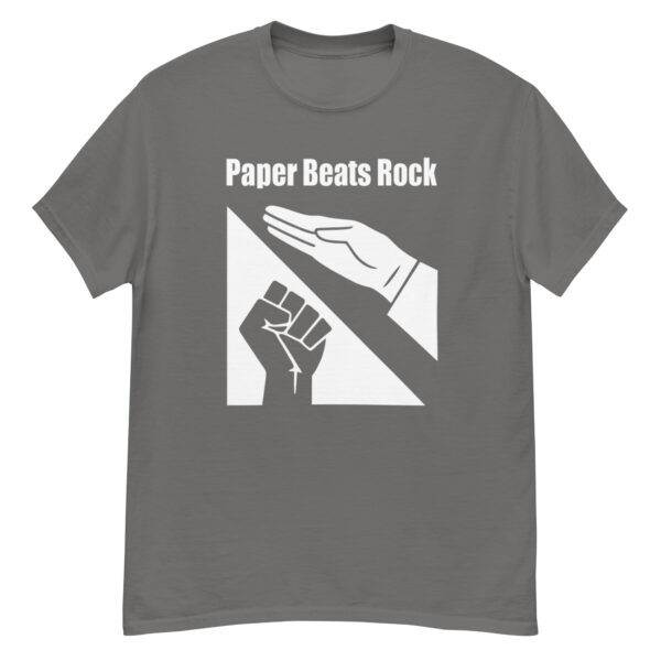 Paper Beats Rock Funny Hand Game T-Shirt - Image 8
