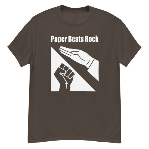 Paper Beats Rock Funny Hand Game T-Shirt - Image 5