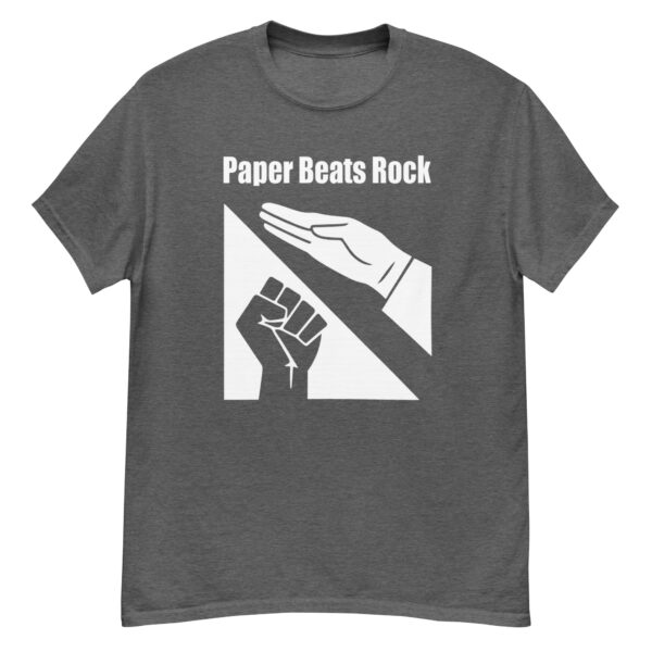 Paper Beats Rock Funny Hand Game T-Shirt - Image 7