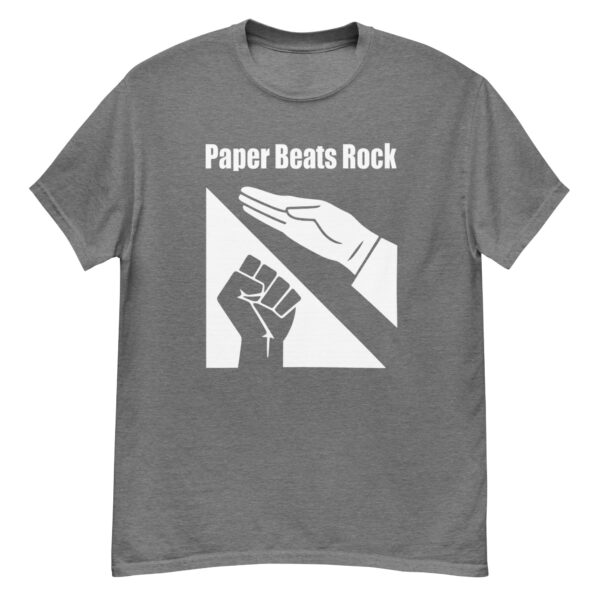 Paper Beats Rock Funny Hand Game T-Shirt - Image 10