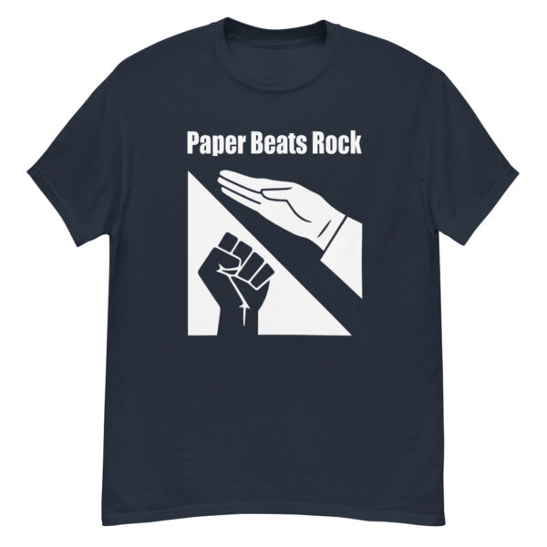Paper Beats Rock Funny Hand Game T-Shirt - Image 2