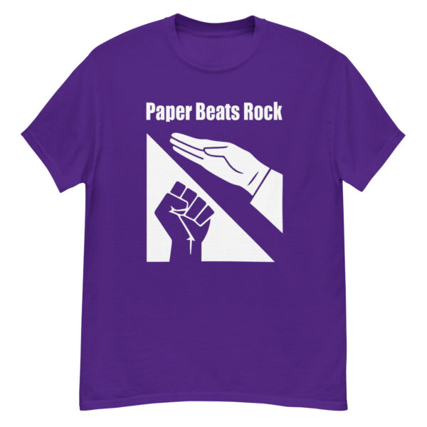 Paper Beats Rock Funny Hand Game T-Shirt - Image 3