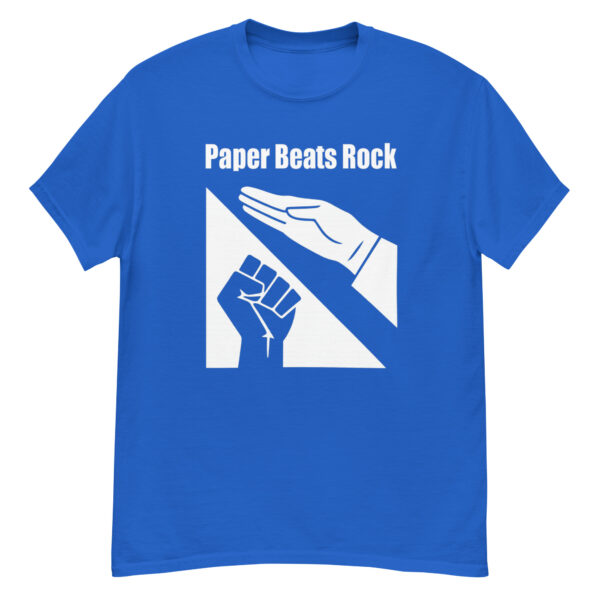 Paper Beats Rock Funny Hand Game T-Shirt - Image 6