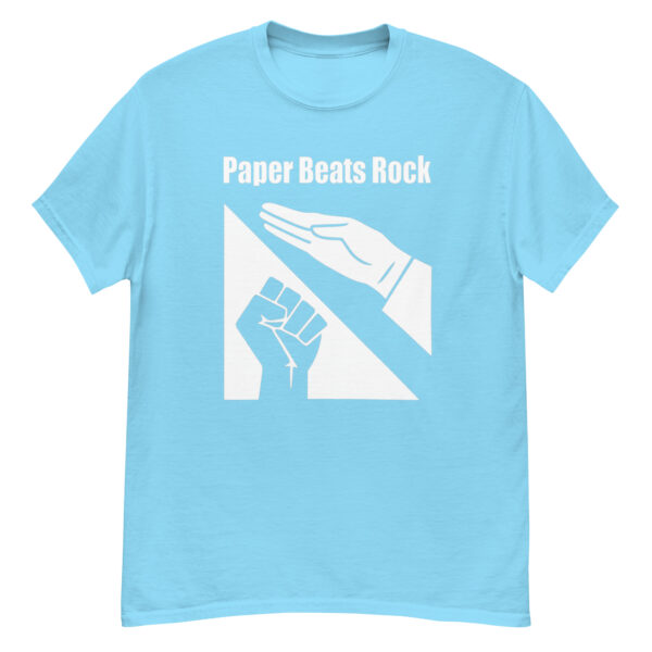 Paper Beats Rock Funny Hand Game T-Shirt - Image 12