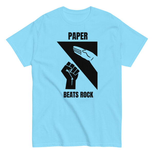 Paper Beats Rock Funny Hand Game T-Shirt - Image 6