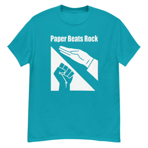 Paper Beats Rock Funny Hand Game T-Shirt - Image 9