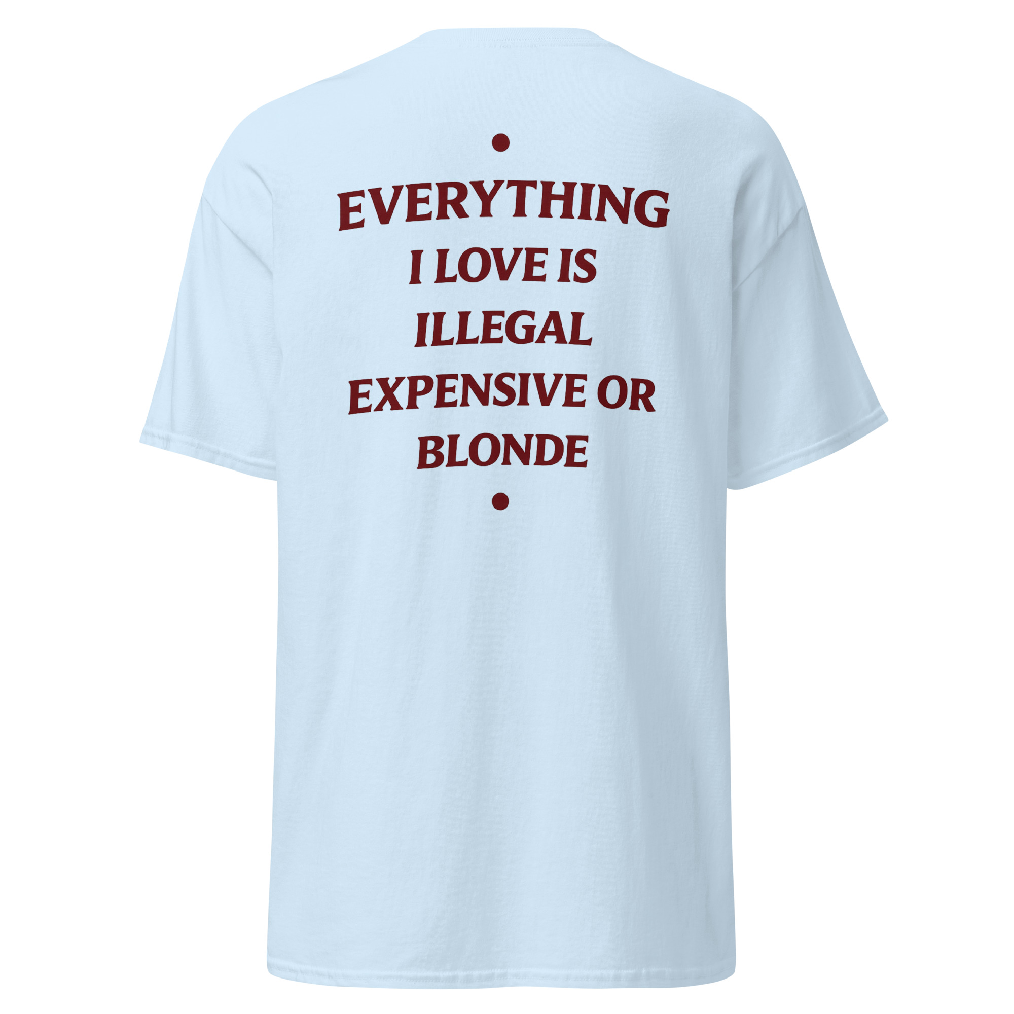 Everything I Love Is Illegal Expensive or Blonde Funny T-Shirt - Image 9