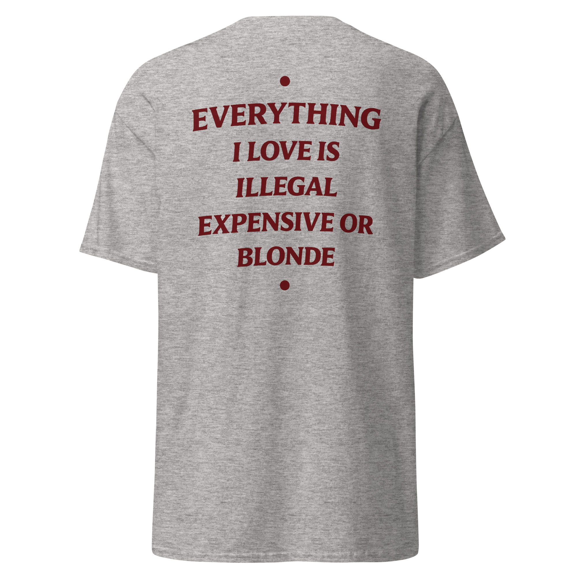 Everything I Love Is Illegal Expensive or Blonde Funny T-Shirt - Image 5