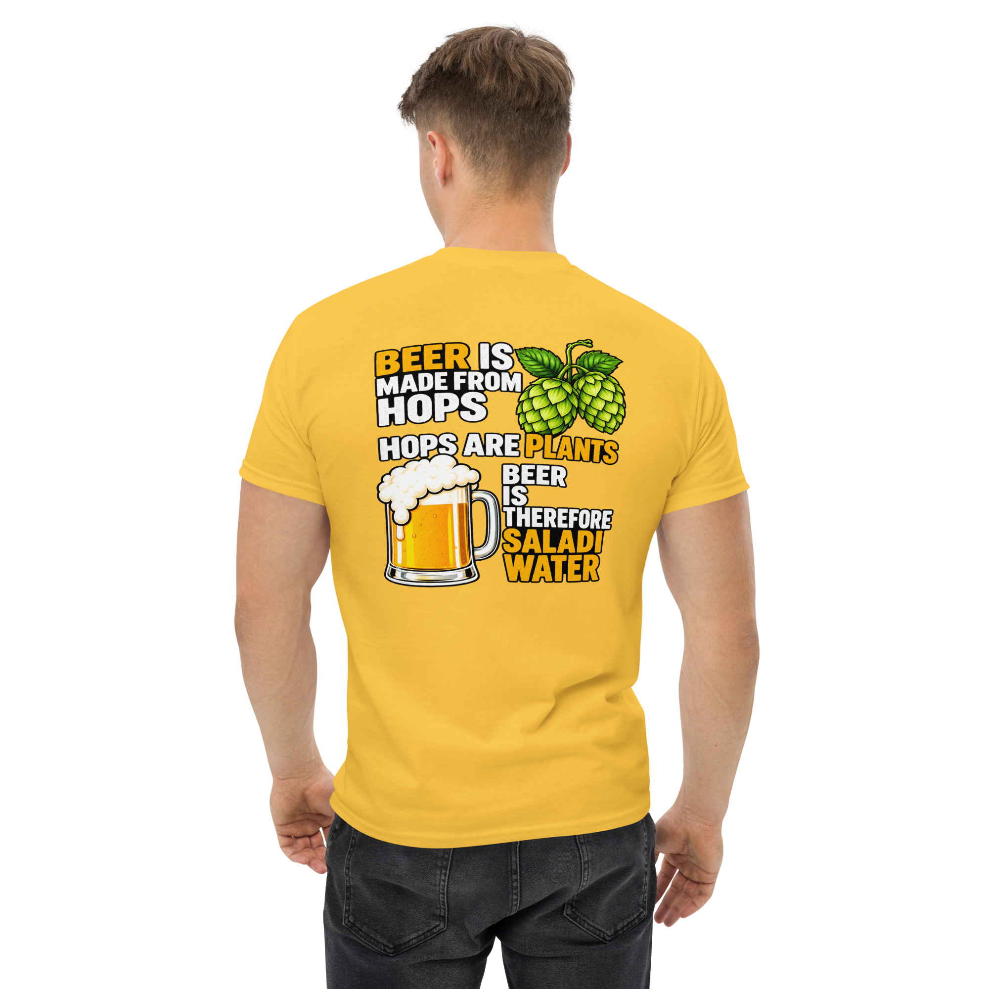 Beer Is Made From Hops – Funny Beer & Hops Graphic T-Shirt - Image 49
