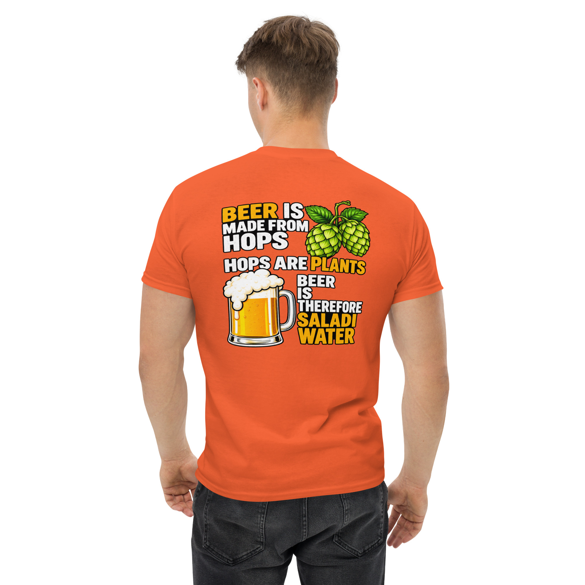 Beer Is Made From Hops – Funny Beer & Hops Graphic T-Shirt - Image 43