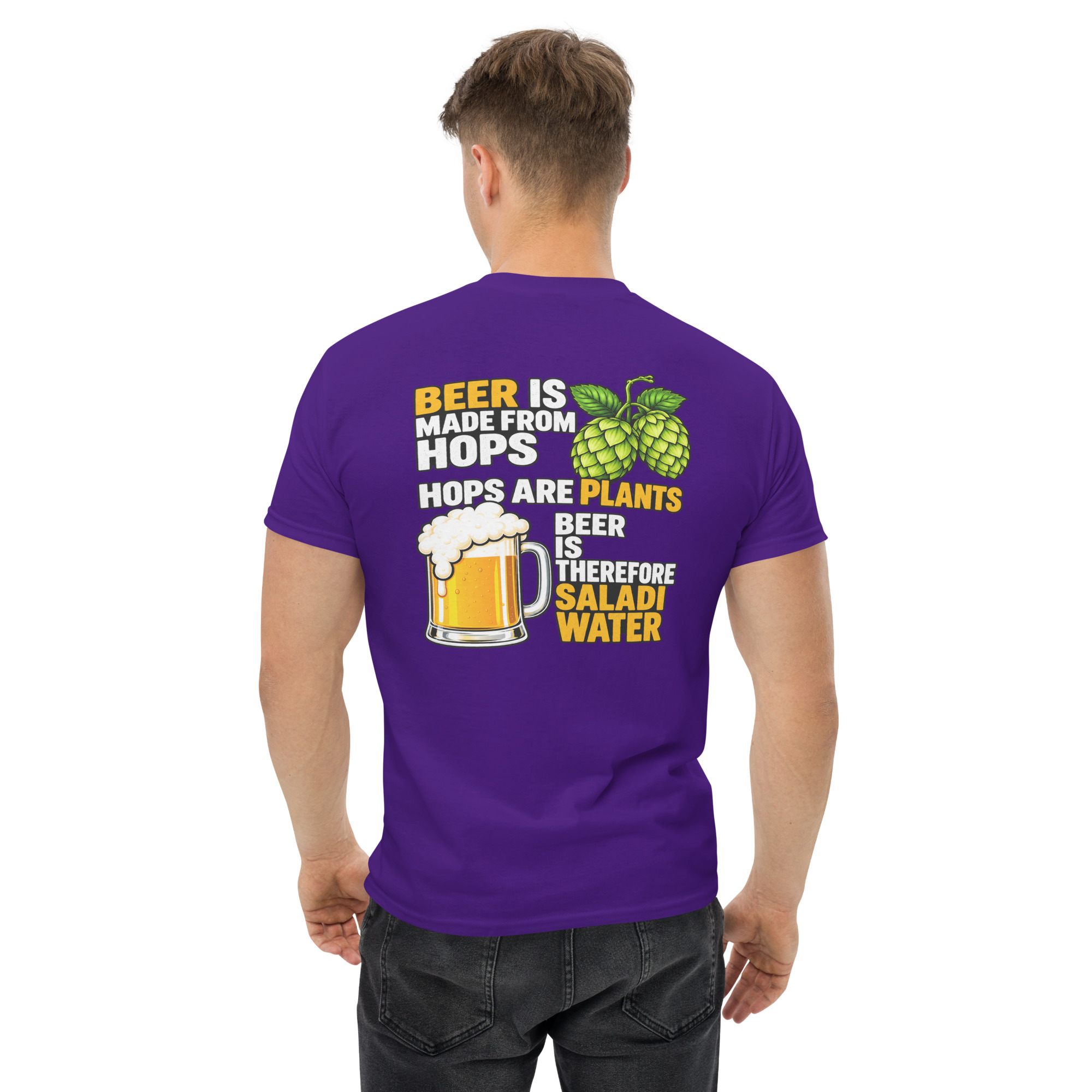 Beer Is Made From Hops – Funny Beer & Hops Graphic T-Shirt - Image 7