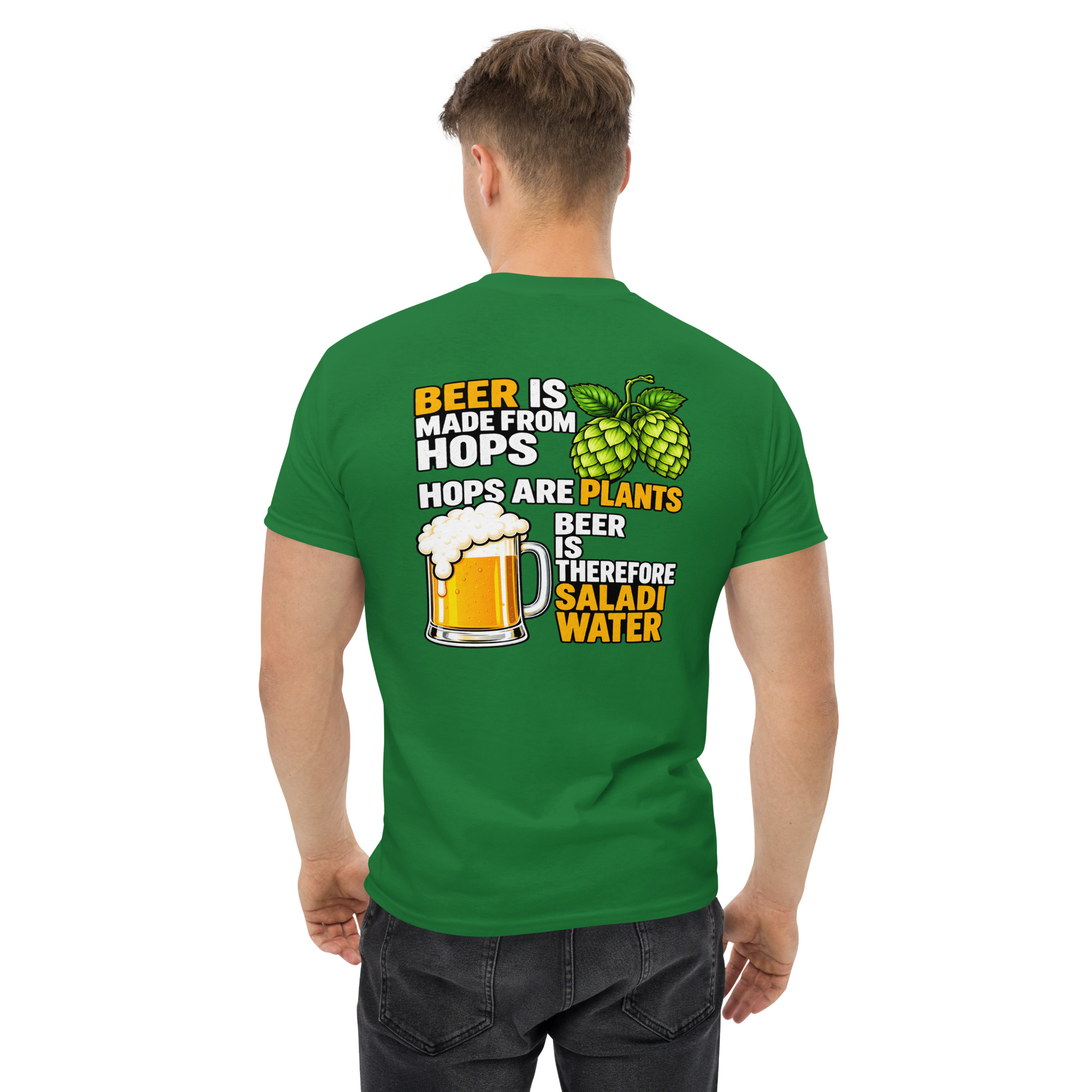 Beer Is Made From Hops – Funny Beer & Hops Graphic T-Shirt - Image 32